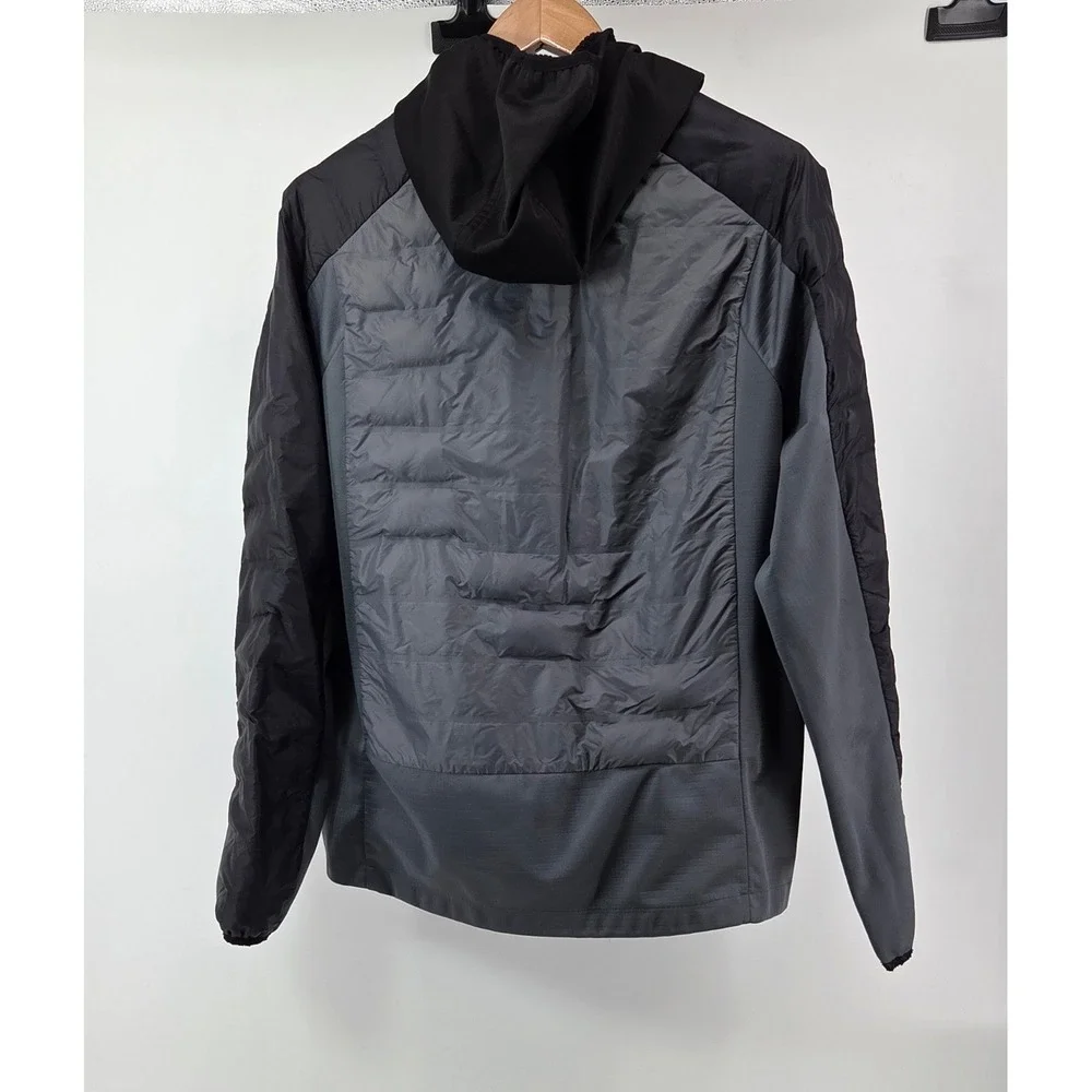 Gerry Men's Medium Hooded Jacket Gray‎ Black Lightweight Full Zip